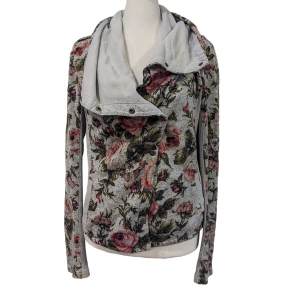 Saturday Sunday Anthropologie Knit Florascape Moto Jacket Small - Picture 3 of 7